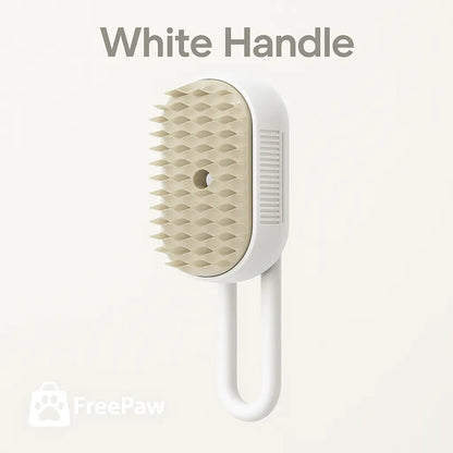 FreePaw white handle grooming brush for pets with soft bristles and portable design